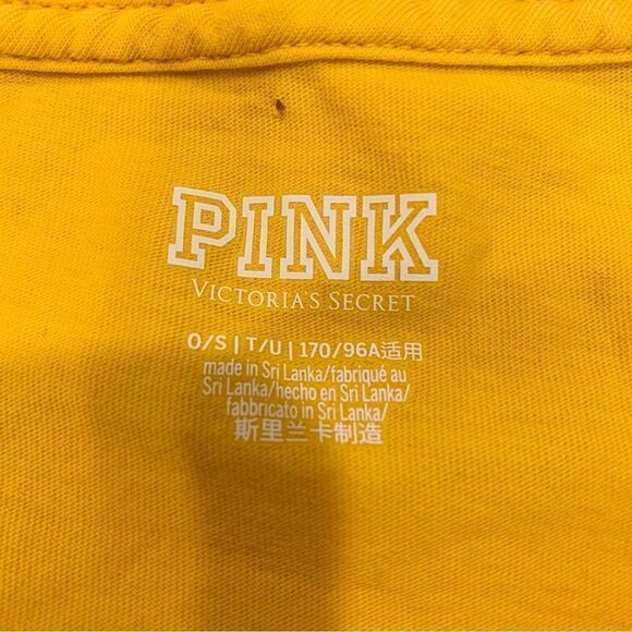 PINK Victoria's Secret Yellow Ombré Graphic Tee Shirt Sunshine On My Mind - Picture 8 of 9